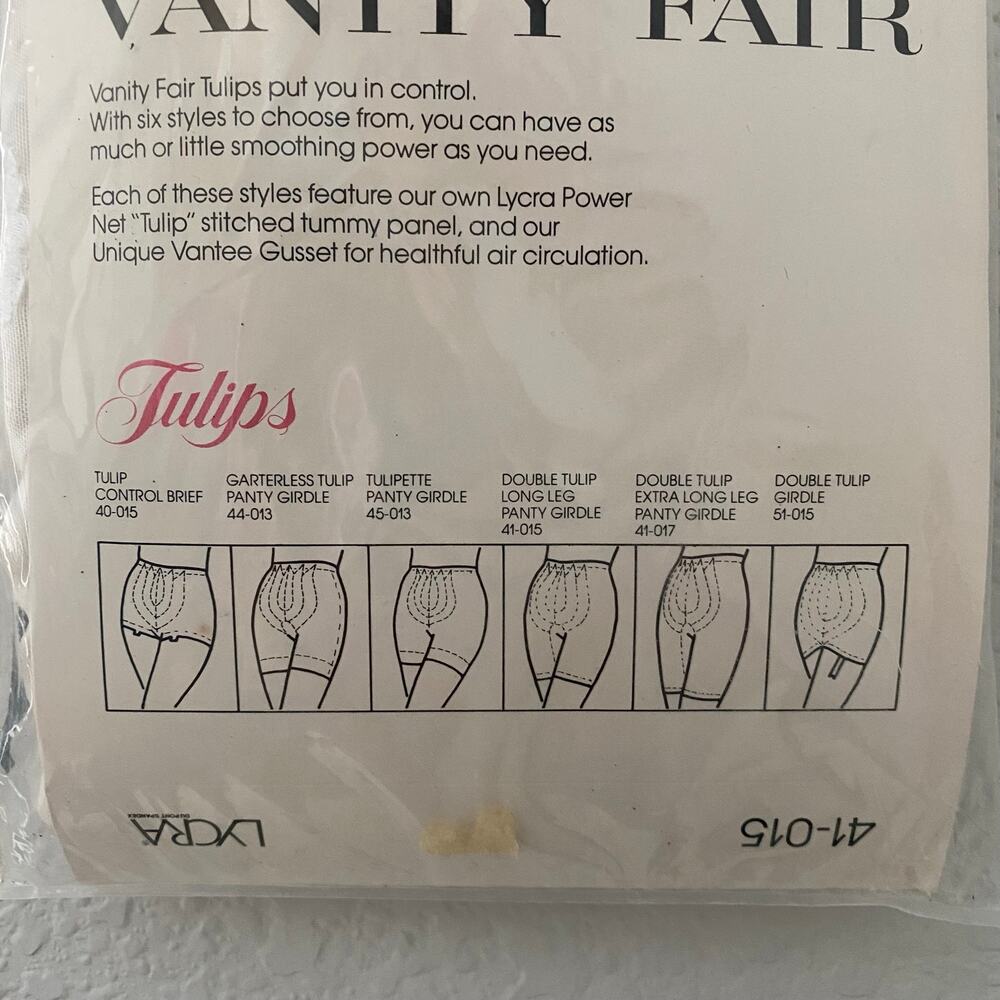 Vintage Vanity Fair Tulips Girdle NOS Long Leg Panty Size M USA - Picture 5 of 12